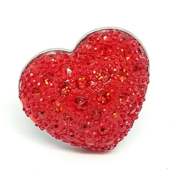 Unbranded Jewelry - Red Rhinestone Acrylic Large Heart Elastic